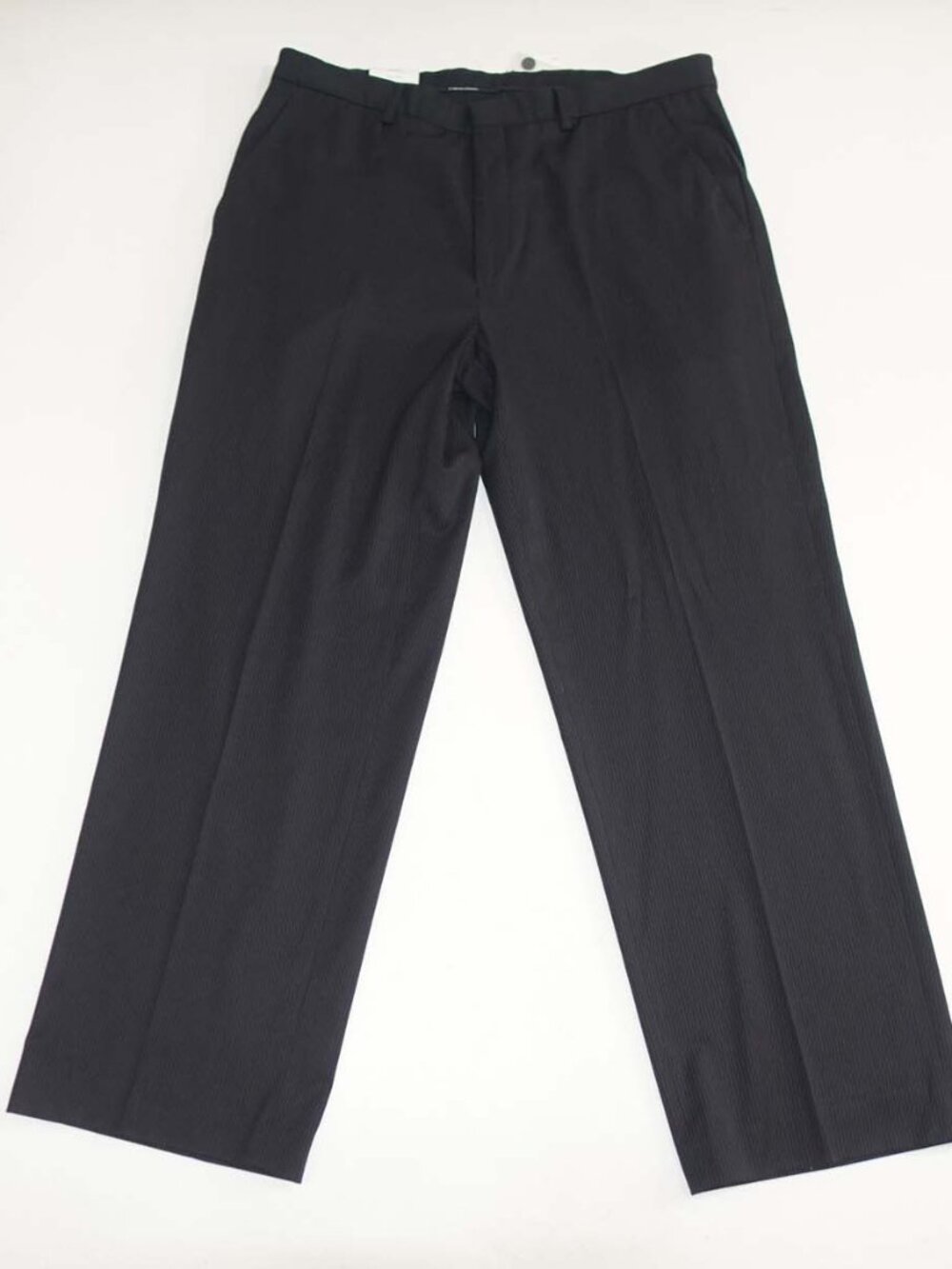 Calvin Klein Men's Dress Pants 36 x 30 NWT Black Flat Front Striped Slacks CK
